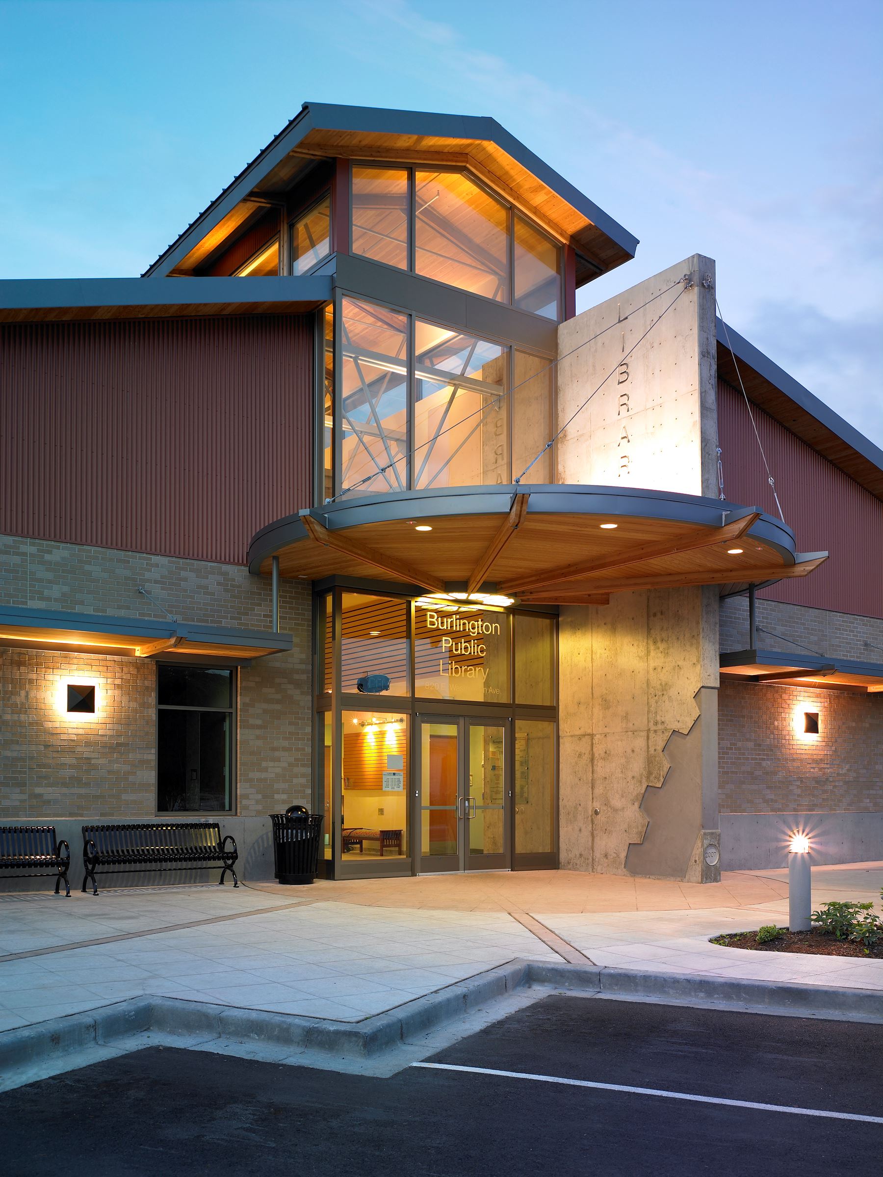 front entrance Burlington Public Library