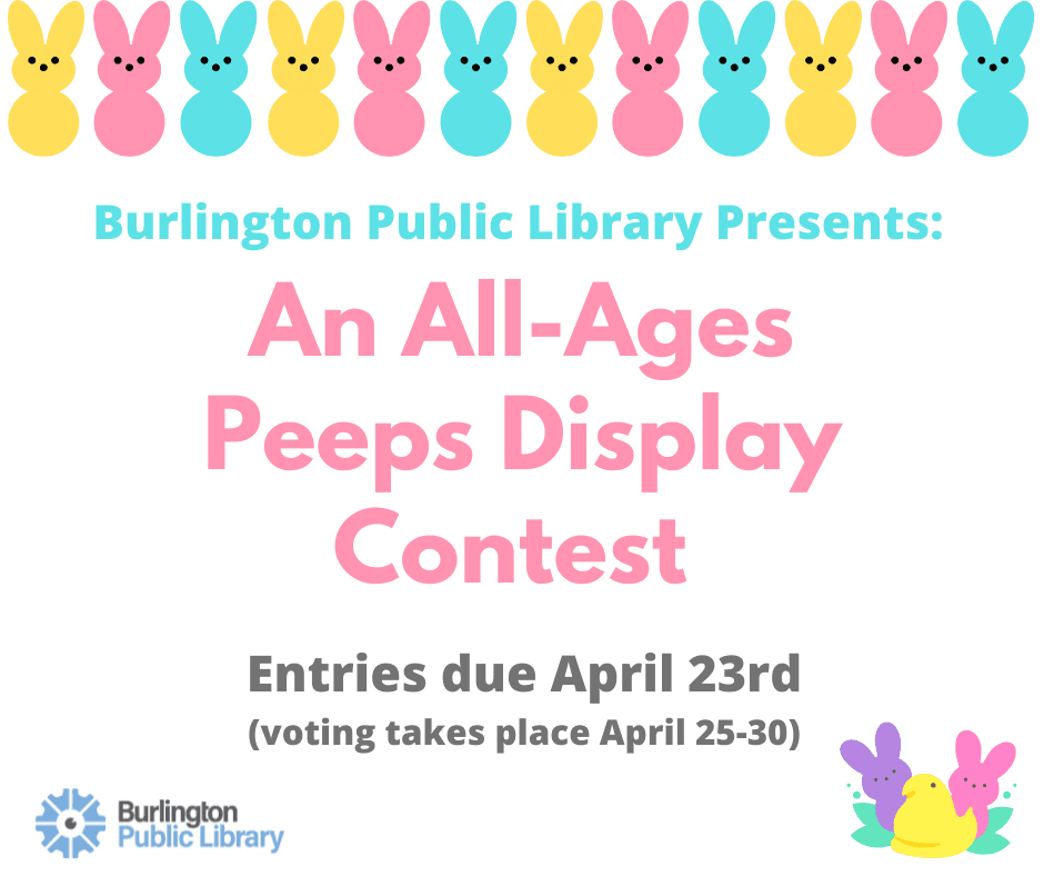 Peeps Display Contest Flier with rows of peeps as the border.