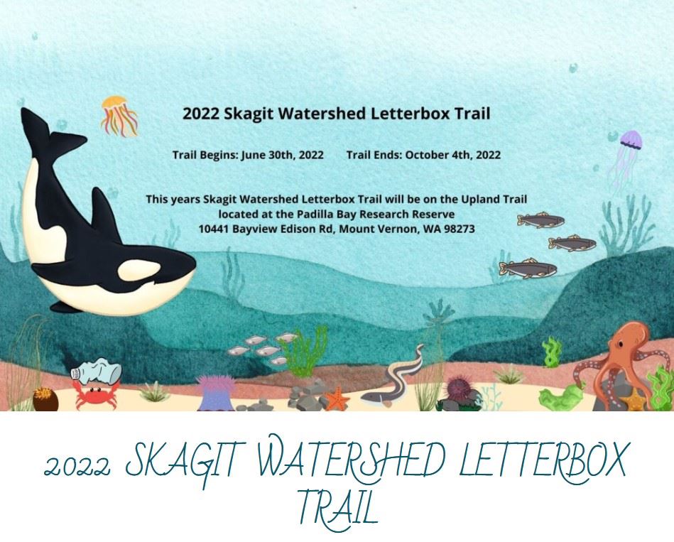 watershed trail flier under water scene with an orca, fish, and an octopus.